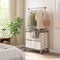 Seville Classics Rolling 3-Bag Steel Laundry Sorter with Clothing Rack